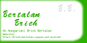 bertalan brich business card